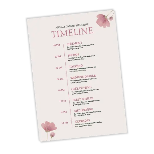 wedding programme