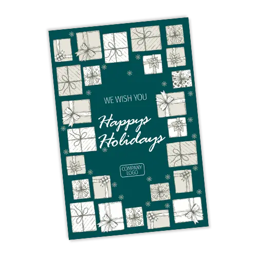 custom holiday cards in green color about christmas