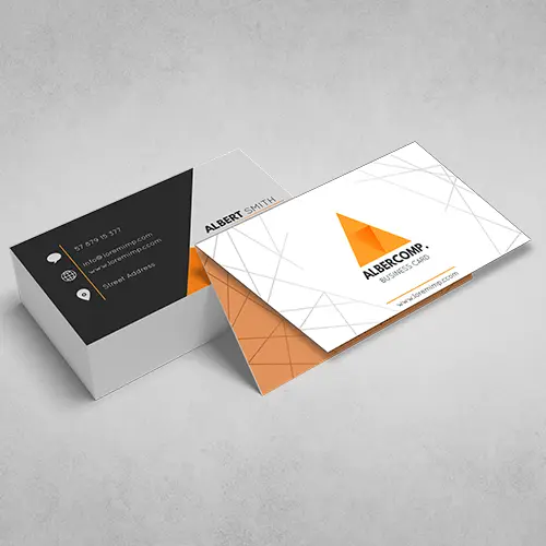 business cards fold over